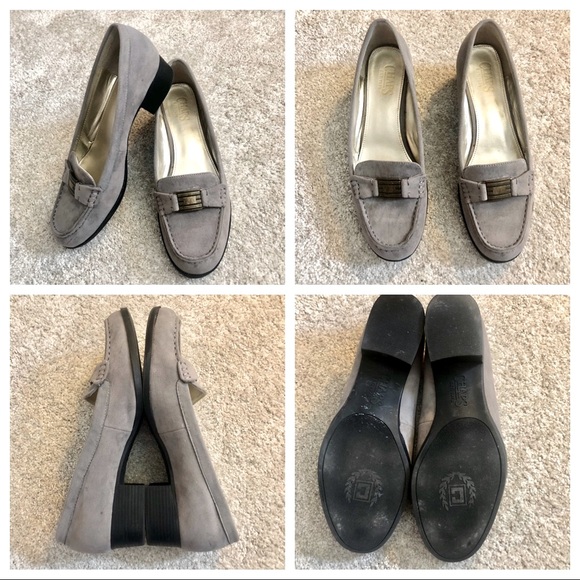 Anne Klein Gray Suede Loafers - Picture 2 of 13
